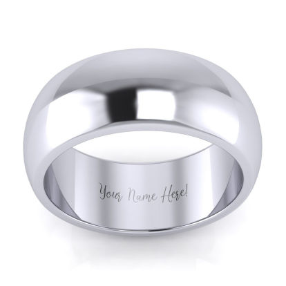 Platinum 8MM Ladies and Mens Wedding Band, Size 11.5